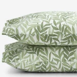Company Store Tulum Leaf Moss
Green Floral Cotton Pillowcase Set-
King